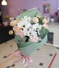 Букет милый в Макариху Букет цветов из: Хризантемы и Розы в Макариху