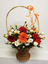 Цветочная композиция из Герберы и Хризантемы в корзине #REPLACE_PRED# Макариху